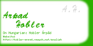 arpad hobler business card